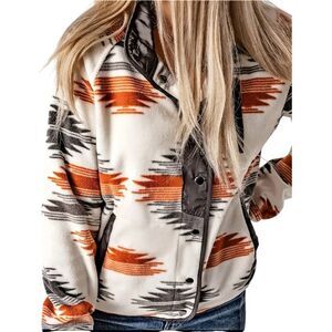 Fleece Jacket Aztec Western Print Womens XL